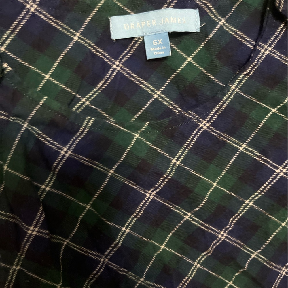Draper James Green and Navy Plaid Jumper